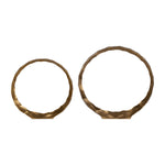 Sagebrook Home 17751-01 Metal, Set of 2, 14/16" Hammered Decorative Rings, Gold