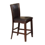 Benzara Wooden Counter Height Chair with Raised Back, Set of 2, Brown