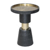 Sagebrook Home 18362-01 21" Wood, Metal Top Side Table, Black & Gold