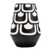 Sagebrook Home 17882 Ceramic, 10" Tribal Vase, Black/White