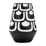 Sagebrook Home 17882 Ceramic, 10" Tribal Vase, Black/White