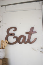 Kalalou CMN1378 Antique Copper Finish ``Eat`` Sign