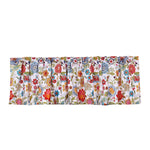 Benzara Danube Fabric Window Valance with Floral Print and Loops, Multicolor
