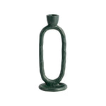 Sagebrook Home 18185-10 Metal, 8" Open Oval Taper Candleholder, Dark Green