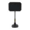 Benzara Rectangular Carved Metal Chalkboard Stand, Black and Brass