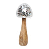 Sagebrook Home 18277-03 Wood, 10" Mosaic Mushroom, Silver