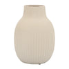 Sagebrook Home 16814-01 Ceramic, 9" Ridged Bulbous Vase, Ivory