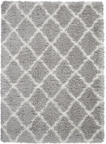 Nourison Ultra Plush Shag Contemporary Grey/Ivory Area Rug