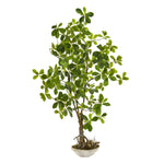 Nearly Natural 8335 4' Artificial Green Schefflera Bonsai Plant in Planter