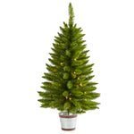 Nearly Natural 3`Providence Pine Artificial Christmas Tree with 50 Warm White Lights and 114 Bendable Branches