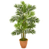 Nearly Natural 9807 59" Artificial Green Areca Palm Tree in Terracotta Planter