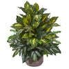 Nearly Natural 8989 26" Artificial Green Mixed Greens Plant in Stoneware Planter
