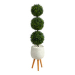 Nearly Natural T2612 51`` Topiary Artificial Tree in White Planter with Stand
