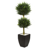 Nearly Natural 5956 4.5' Artificial Green Cypress Topiary with Black Planter, UV Resistant (Indoor/Outdoor)