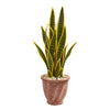 Nearly Natural 9073 28" Artificial Green Sansevieria Plant in Terra Cotta Planter