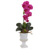 Nearly Natural Phalaenopsis Orchid and Succulent Artificial Arrangement in Urn