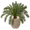 Nearly Natural 9476 29" Artificial Green Cycas Plant in Sand Stone Planter