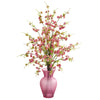 Nearly Natural Cherry Blossom Artificial Arrangement in Rose Vase