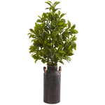 Nearly Natural 8608 32" Artificial Green Real Touch Coffee Leaf Plant in Decorative Canister