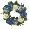 Nearly Natural 4223 24" Blue & Cream Hydrangea Wreath