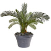 Nearly Natural 9634 25" Artificial Green Cycas Plant in Decorative Planter