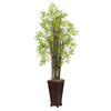 Nearly Natural 6746 5.5' Artificial Green Grass Bamboo Plant with Decorative Planter