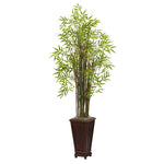 Nearly Natural 6746 5.5' Artificial Green Grass Bamboo Plant with Decorative Planter