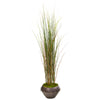 Nearly Natural 9904 41" Artificial Green Grass & Bamboo Plant in Metal Bowl