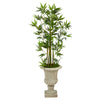 Nearly Natural T2520 4.5` Bamboo Palm Artificial Tree in Sand Finished Urn