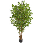 Nearly Natural 9174 6' Artificial Green Maple Tree in Black Planter