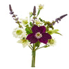Nearly Natural 2291-S6 16" Artificial Green & Purple Mixed Flower Bouquet, Set of 6
