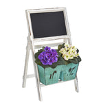 Nearly Natural 8389 26" Artificial Purple & Cream African Violet Plant in Farmhouse Stand with Chalkboard