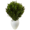 Nearly Natural 6992 3' Artificial Green Cedar in Oval Textured Planter (Indoor/Outdoor)