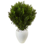 Nearly Natural 6992 3' Artificial Green Cedar in Oval Textured Planter (Indoor/Outdoor)