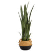 Nearly Natural P1761 46`` Artificial Plant in Handmade Cotton & Jute White Woven Planters