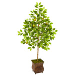 Nearly Natural 9618 54" Artificial Green Lemon Tree in Decorative Planter