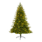 Nearly Natural 6.5` Colorado Mountain Fir ``Natural Look`` Artificial Christmas Tree with 400 Clear LED Lights and 2056 Bendable Branches