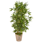 Nearly Natural 9338 58" Artificial Green Real Touch Bamboo Tree in Farmhouse Planter