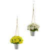 Nearly Natural 24`` Daisy Artificial Arrangement in Hanging Bucket (Set of 2)