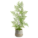 Nearly Natural T2538 3` Artificial Tree in Stoneware Planter with Gold Trimming