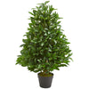 Nearly Natural 9132 3' Artificial Green Bay Leaf Topiary Tree, UV Resistant (Indoor/Outdoor)