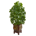 Nearly Natural 8230 3' Artificial Green Schefflera Plant in Decorative Planter (Real Touch)