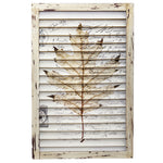 Nearly Natural 7023 24" Maple Leaf Window Shutter Wall Decor, Multicolor