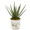 Nearly Natural 9780 20" Artificial Green Aloe Plant in Floral Design Planter