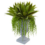 Nearly Natural 6901 27" Artificial Green Agave & Senecio Succulent Arrangement