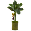 Nearly Natural T1188 35" Artificial Green Banana Tree in Green Planter