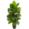 Nearly Natural 6970 4' Artificial Green Taro Plant in Black Pot