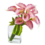 Nearly Natural 20 Calla Lily & Succulent Bouquet Artificial Arrangement