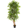 Nearly Natural 9128 6' Artificial Green Elegant Ficus Tree