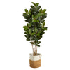 Nearly Natural T2970 5.5` Oak Artificial Tree in Natural Jute and Cotton Planters